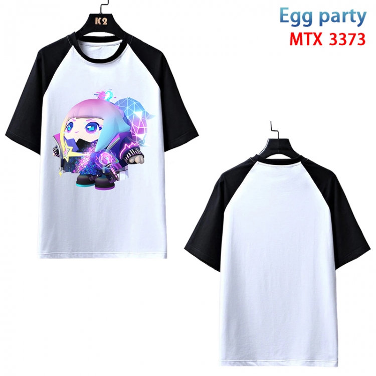 Egg Party Anime raglan sleeve cotton T-shirt from XS to 3XL MTX-3373-3