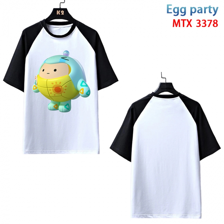 Egg Party Anime raglan sleeve cotton T-shirt from XS to 3XL MTX-3378-3