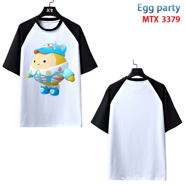 Egg Party Anime raglan sleeve cotton T-shirt from XS to 3XL  MTX-3379-3