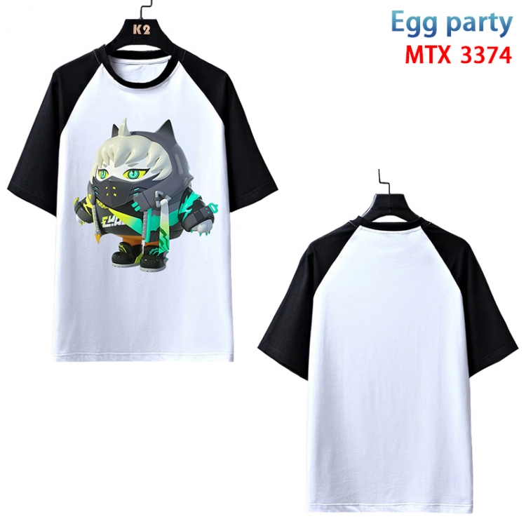 Egg Party Anime raglan sleeve cotton T-shirt from XS to 3XL  MTX-3374-3