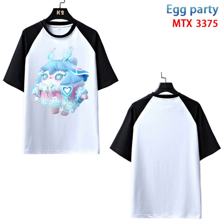 Egg Party Anime raglan sleeve cotton T-shirt from XS to 3XL MTX-3375-3