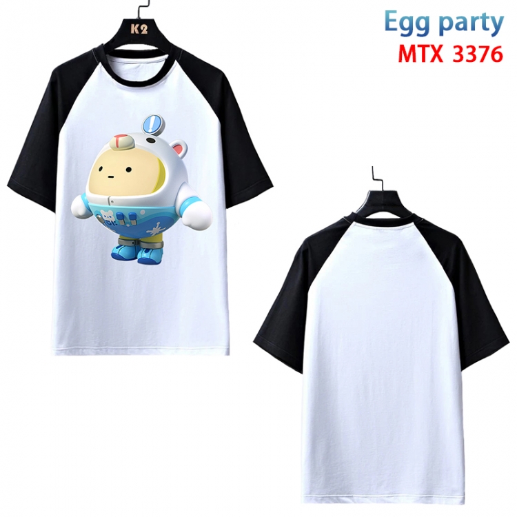 Egg Party Anime raglan sleeve cotton T-shirt from XS to 3XL  MTX-3376-3