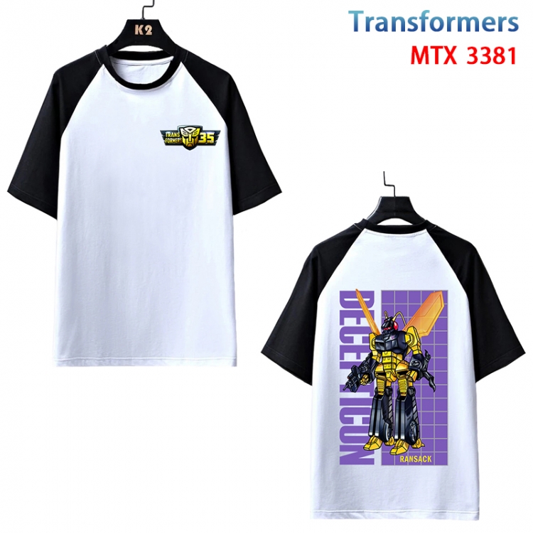 Transformers Anime raglan sleeve cotton T-shirt from XS to 3XL MTX-3381-3