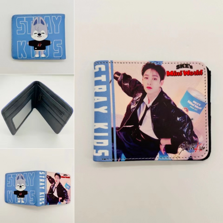 Stray Kids Full color  Two fold short card case wallet 11X9.5CM