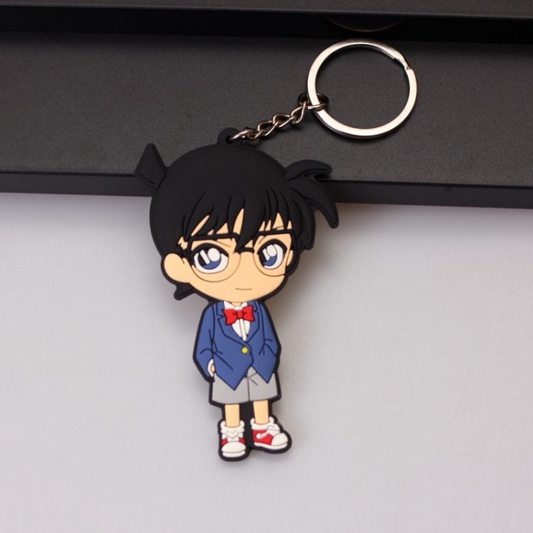 Detective conan Anime peripheral double-sided soft rubber keychain PVC pendant 6-8cm price for 5 pcs