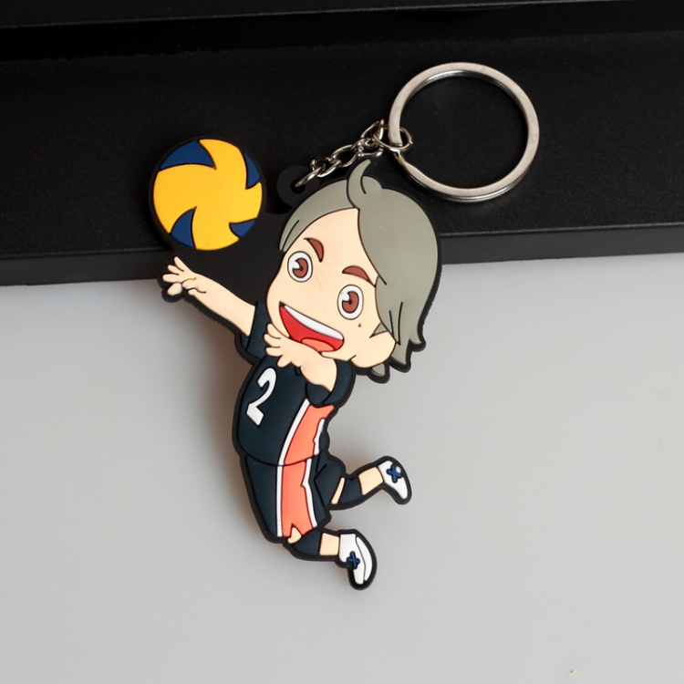 Haikyuu!! Anime peripheral double-sided soft rubber keychain PVC pendant 6-8cm price for 5 pcs