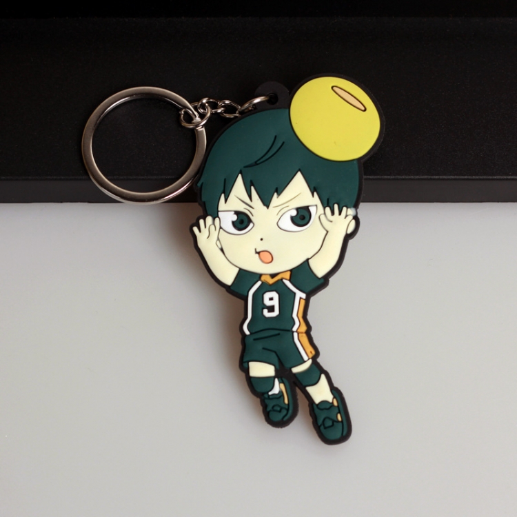 Haikyuu!! Anime peripheral double-sided soft rubber keychain PVC pendant 6-8cm price for 5 pcs