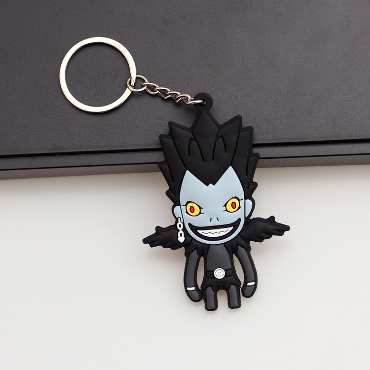 Death note Anime peripheral double-sided soft rubber keychain PVC pendant 6-8cm price for 5 pcs