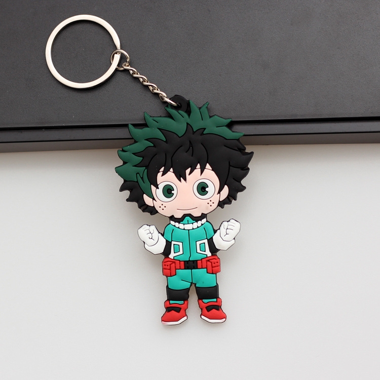 My Hero Academia Anime peripheral double-sided soft rubber keychain PVC pendant 6-8cm price for 5 pcs