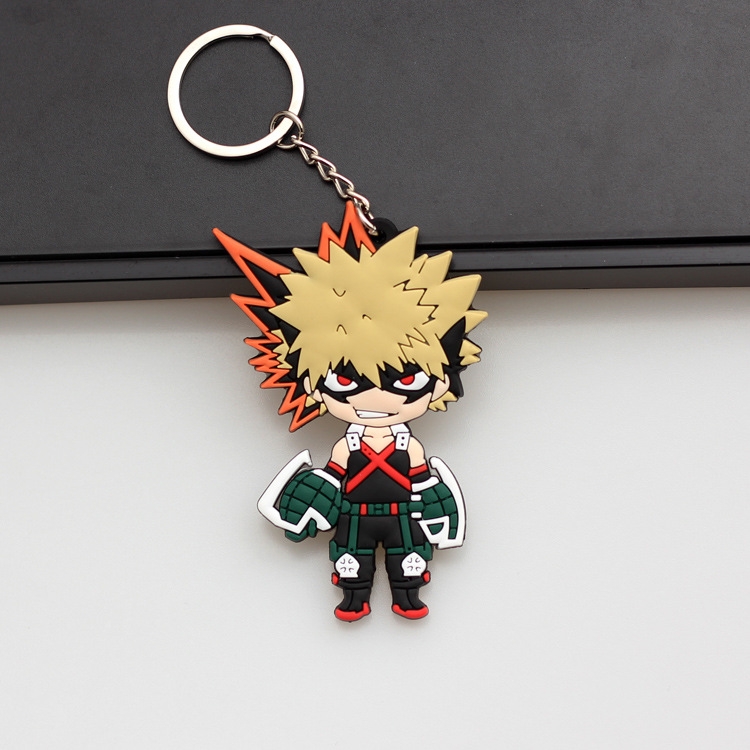 My Hero Academia Anime peripheral double-sided soft rubber keychain PVC pendant 6-8cm price for 5 pcs