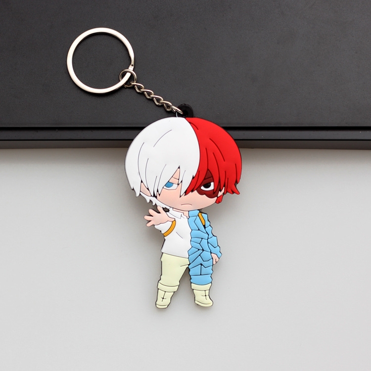 My Hero Academia Anime peripheral double-sided soft rubber keychain PVC pendant 6-8cm price for 5 pcs