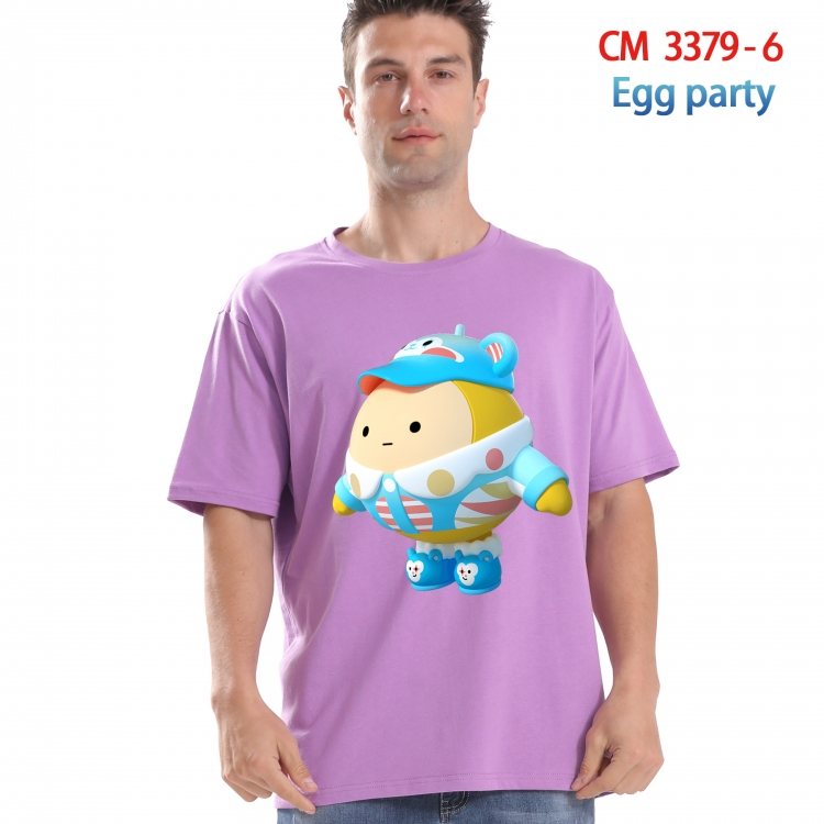Egg Party Printed short-sleeved cotton T-shirt from S to 4XL  3379-6