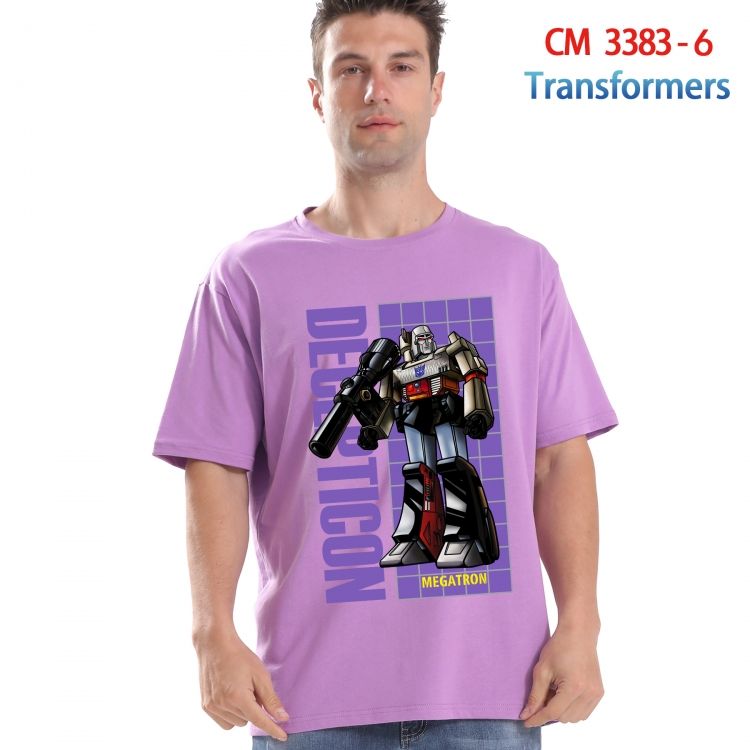 Transformers Printed short-sleeved cotton T-shirt from S to 4XL 3383-6