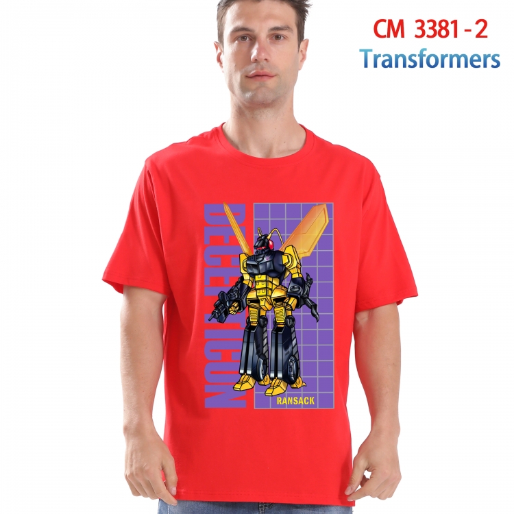 Transformers Printed short-sleeved cotton T-shirt from S to 4XL 3381-2