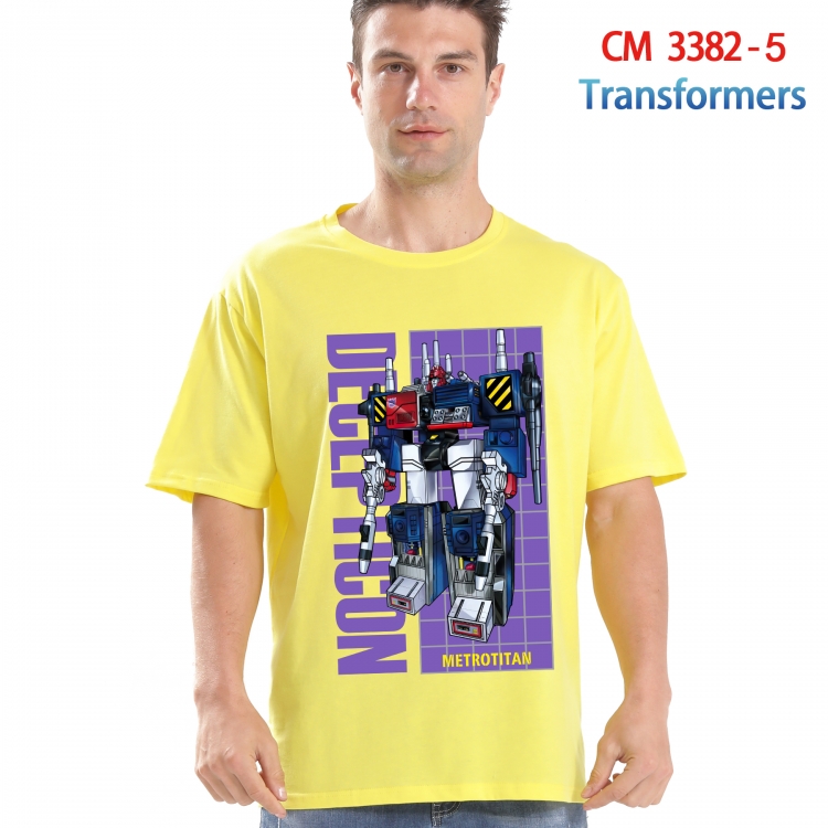 Transformers Printed short-sleeved cotton T-shirt from S to 4XL  3382-5
