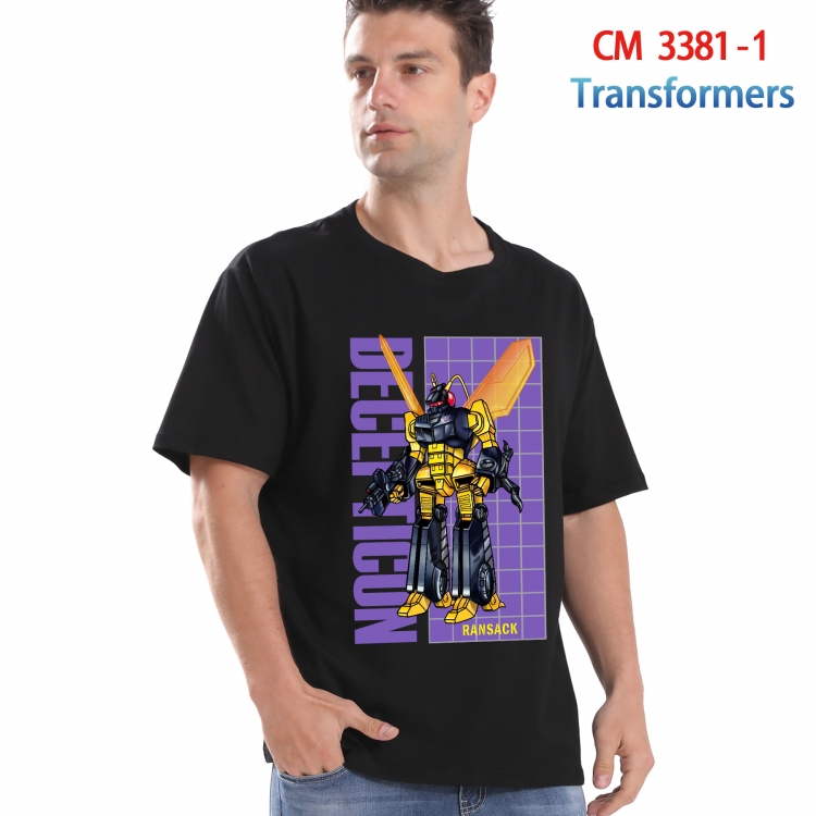 Transformers Printed short-sleeved cotton T-shirt from S to 4XL 3381-1