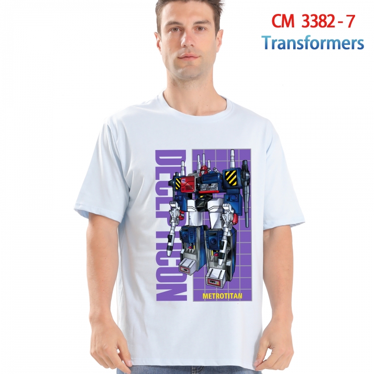 Transformers Printed short-sleeved cotton T-shirt from S to 4XL 3382-7