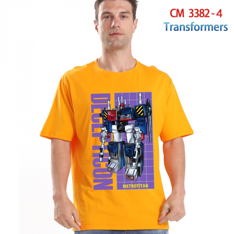 Transformers Printed short-sleeved cotton T-shirt from S to 4XL 3382-4