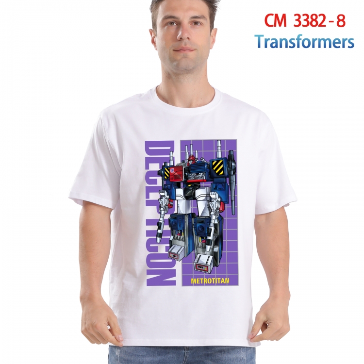 Transformers Printed short-sleeved cotton T-shirt from S to 4XL 3382-8