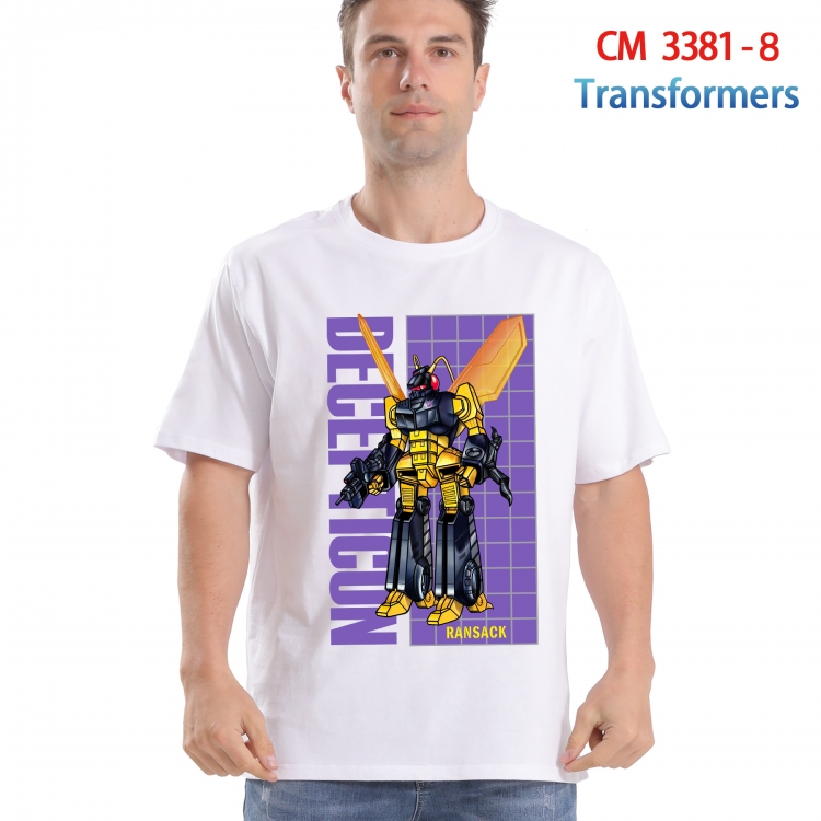 Transformers Printed short-sleeved cotton T-shirt from S to 4XL  3381-8