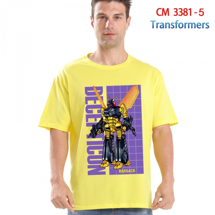 Transformers Printed short-sleeved cotton T-shirt from S to 4XL  3381-5
