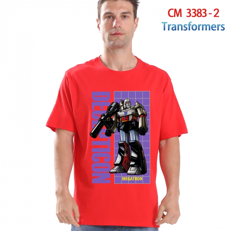 Transformers Printed short-sleeved cotton T-shirt from S to 4XL  3383-2