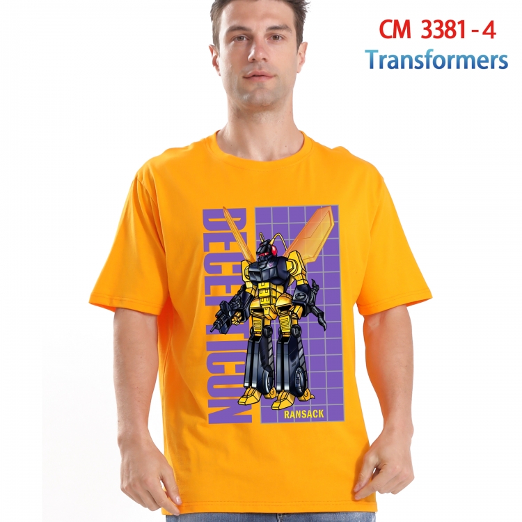 Transformers Printed short-sleeved cotton T-shirt from S to 4XL 381-4