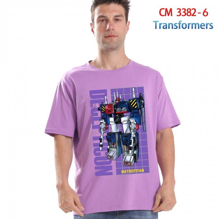 Transformers Printed short-sleeved cotton T-shirt from S to 4XL  3382-6