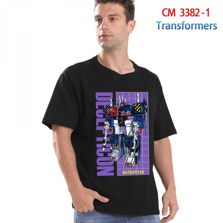 Transformers Printed short-sleeved cotton T-shirt from S to 4XL 3382-1