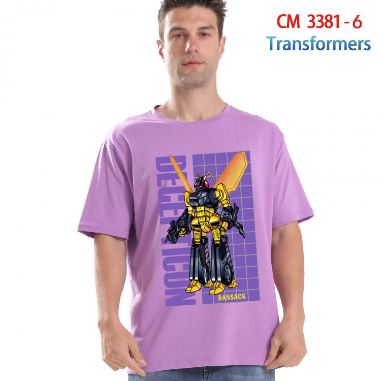 Transformers Printed short-sleeved cotton T-shirt from S to 4XL 3381-6