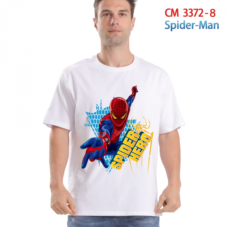 Spiderman Printed short-sleeved cotton T-shirt from S to 4XL  3372-8