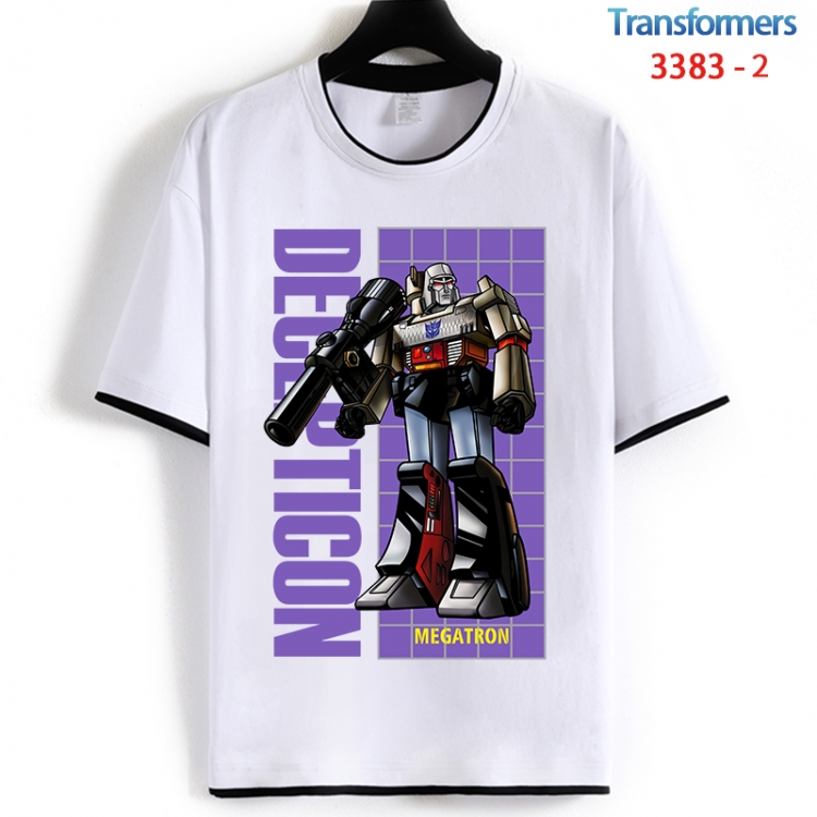 Transformers Cotton crew neck black and white trim short-sleeved T-shirt from S to 4XL  HM-3383-2