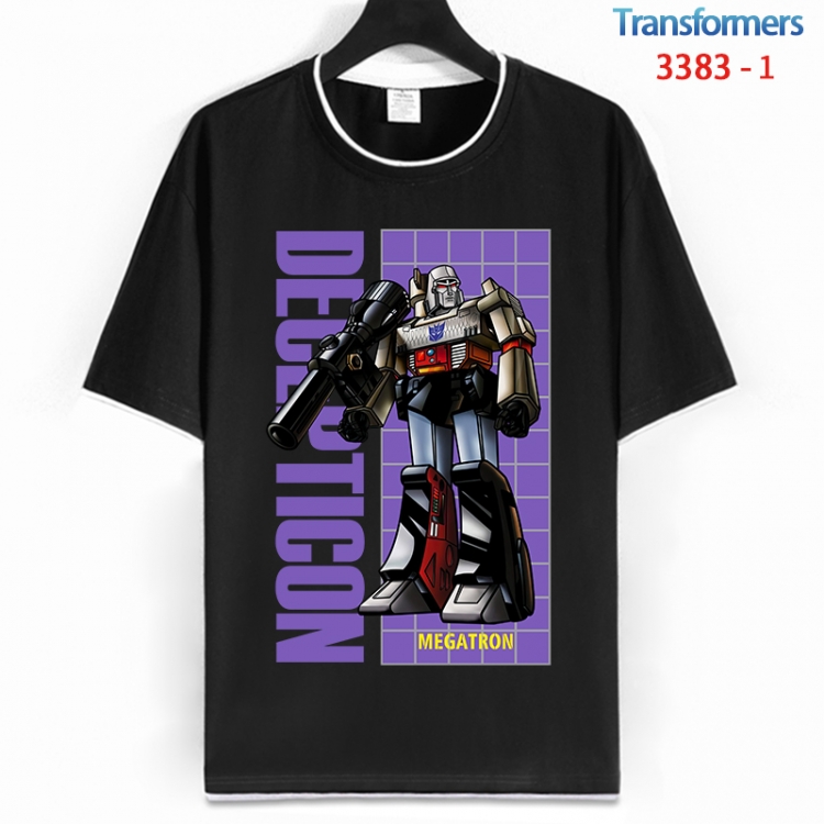 Transformers Cotton crew neck black and white trim short-sleeved T-shirt from S to 4XL HM-3383-1