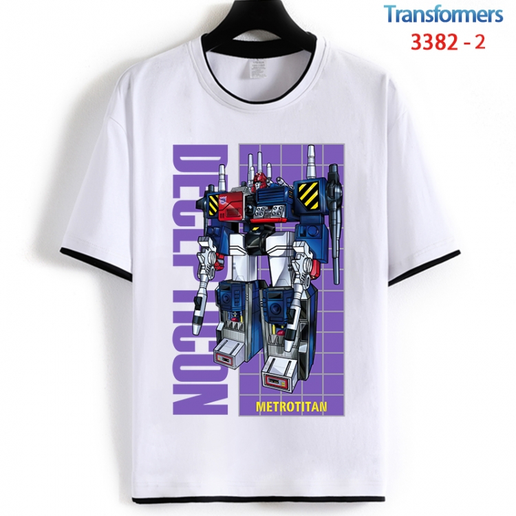 Transformers Cotton crew neck black and white trim short-sleeved T-shirt from S to 4XL HM-3382-2