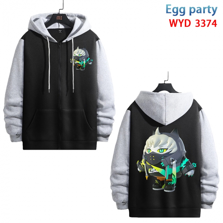 Egg party Anime cotton zipper patch pocket sweater from S to 3XL  WYD-3374-3