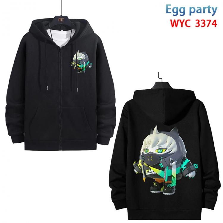 Egg party Anime cotton zipper patch pocket sweater from S to 3XL WYC-3374-3