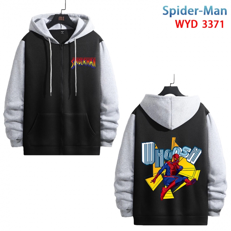 Spiderman Anime cotton zipper patch pocket sweater from S to 3XL WYD-3371-3