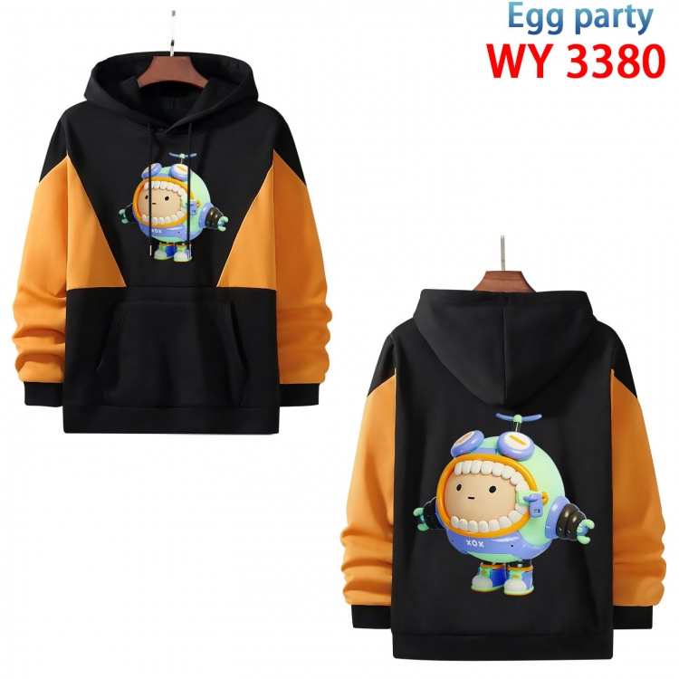 Egg party Anime color contrast patch pocket sweater from XS to 4XL WY-3380-3