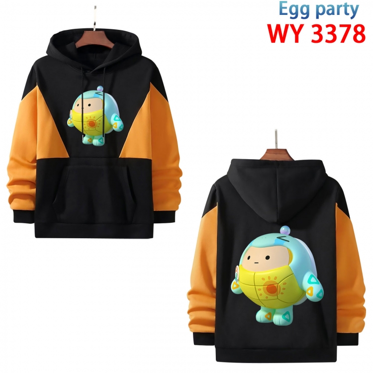 Egg party Anime color contrast patch pocket sweater from XS to 4XL WY-3378-3