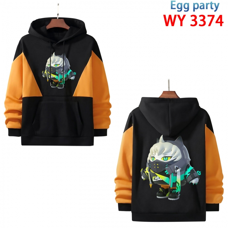 Egg party Anime color contrast patch pocket sweater from XS to 4XL  WY-3374-3