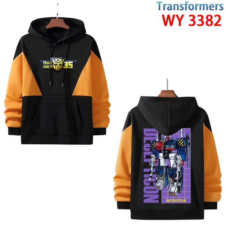Transformers Anime color contrast patch pocket sweater from XS to 4XL WY-3382-3
