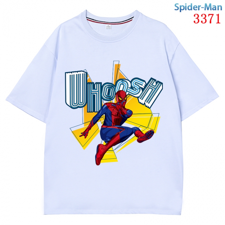 Spiderman Anime peripheral direct spray technology pure cotton short sleeved T-shirt  from S to 4XL  CMY-3371-1