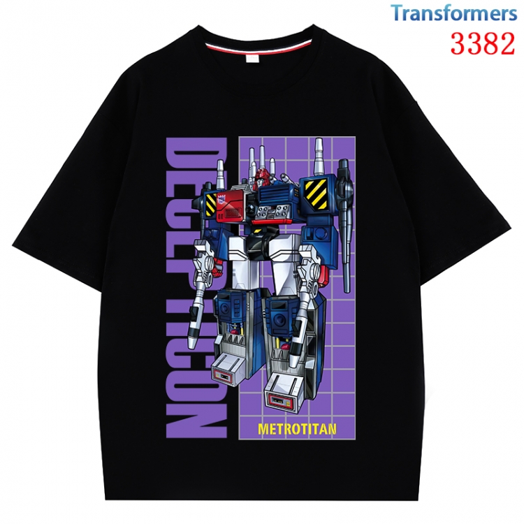 Transformers Anime peripheral direct spray technology pure cotton short sleeved T-shirt  from S to 4XL  CMY-3382-2