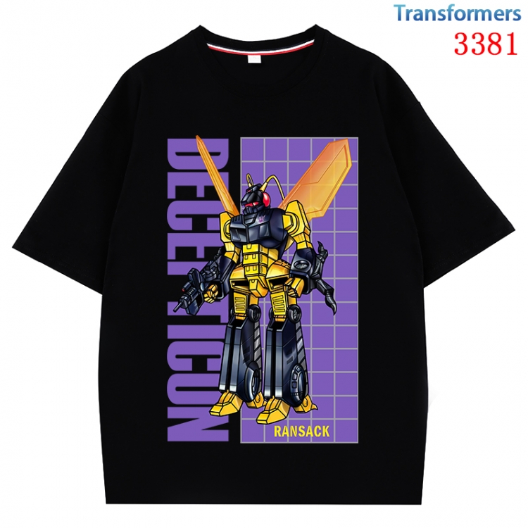 Transformers Anime peripheral direct spray technology pure cotton short sleeved T-shirt  from S to 4XL CMY-3381-2