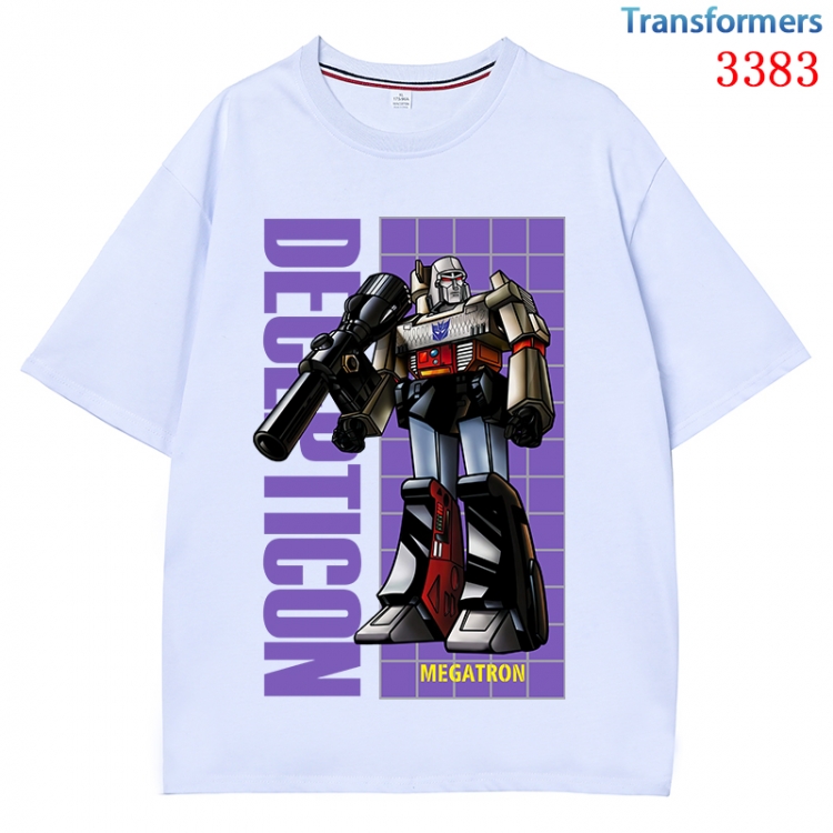 Transformers Anime peripheral direct spray technology pure cotton short sleeved T-shirt  from S to 4XL CMY-3383-1