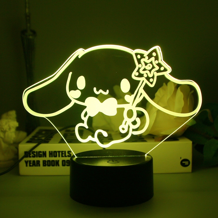 Sanrio 3D night light USB touch switch colorful acrylic table lamp BLACK BASE