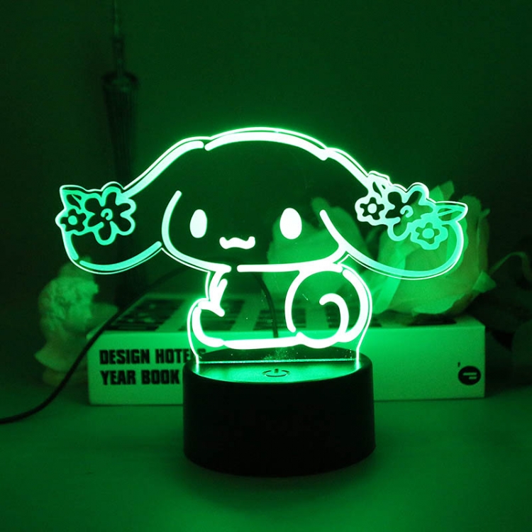 Sanrio 3D night light USB touch switch colorful acrylic table lamp BLACK BASE