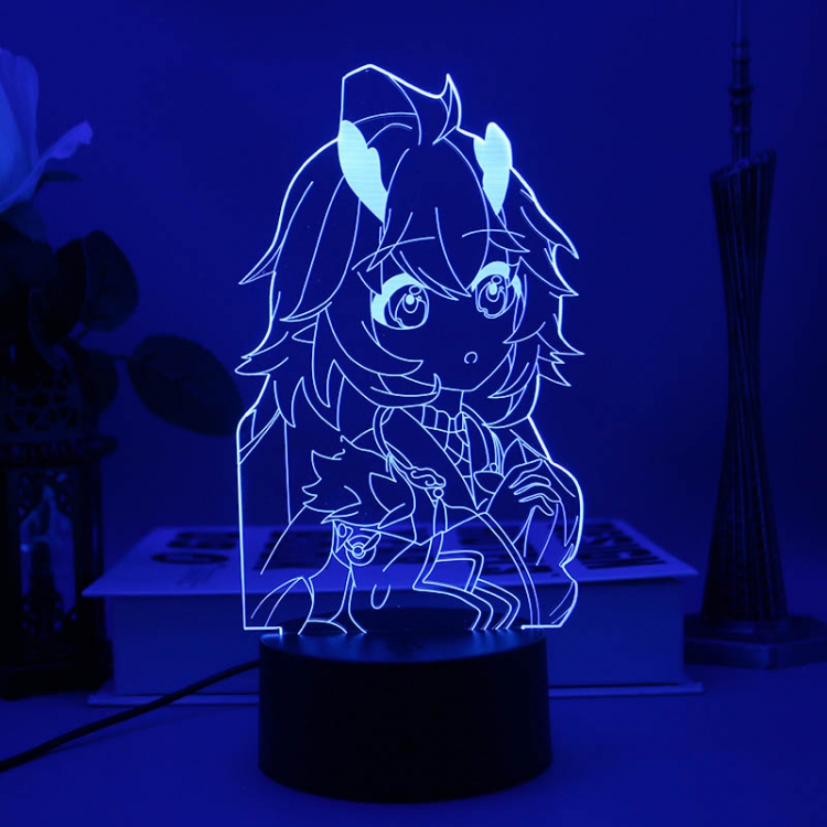 Collapse 3D night light USB touch switch colorful acrylic table lamp BLACK BASE