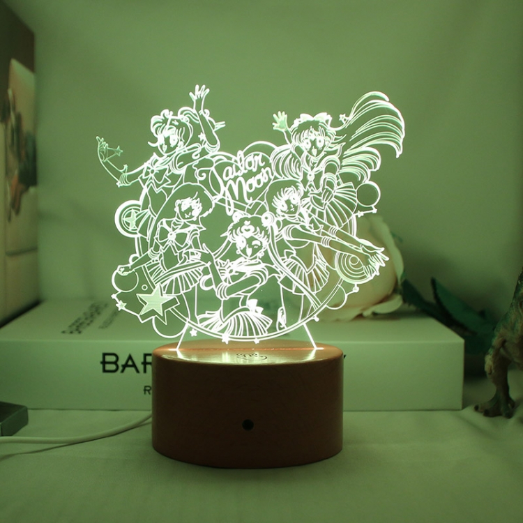 3D night light USB touch switch colorful acrylic table lamp BLACK BASE 711