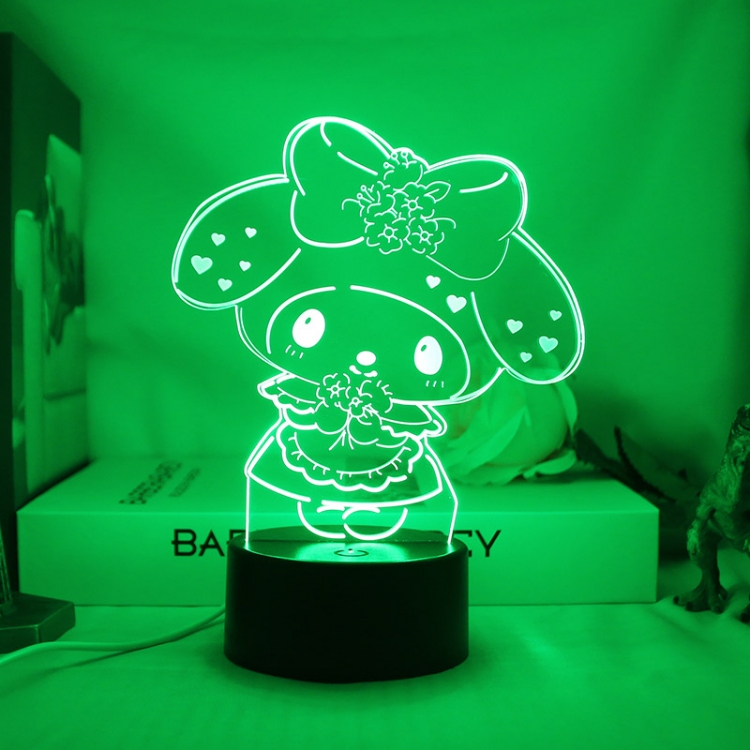3D night light USB touch switch colorful acrylic table lamp BLACK BASE 707